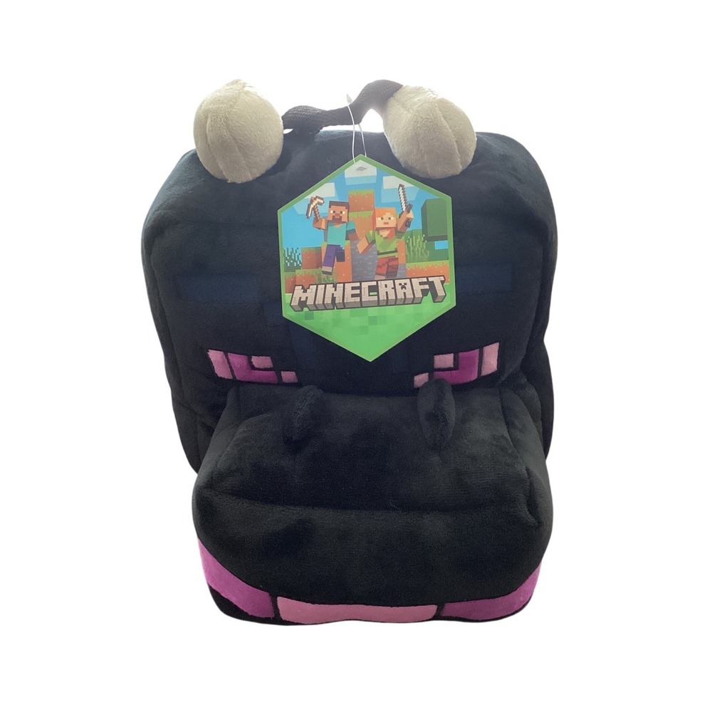 Minecraft Enderman Plush  Kids Size Medium‎ Black Purple Soft Cozy
